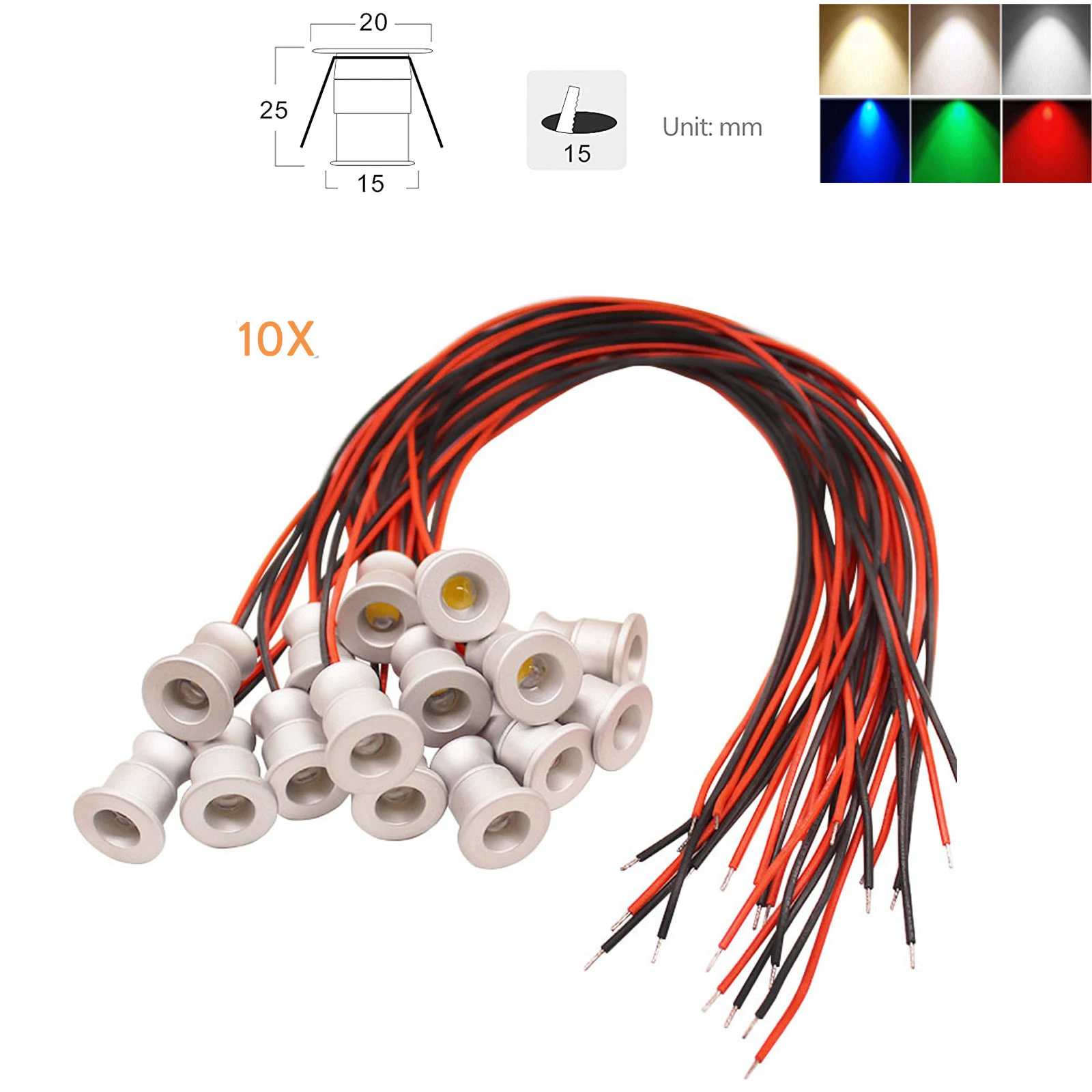 

10Pc Mini Led прожектор 12V лазерный модулятор встроенный теплый 3000K естественный белый 4500K холодный белый 6000K многоцветный