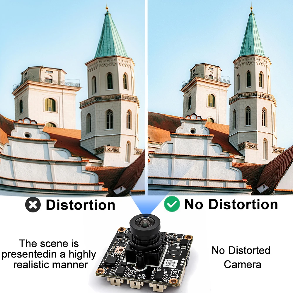 4K Blacklight IP Camera Module 8MP IMX415 CMOS POE48V H.265 Low Light With No Distortion Lens Onvif RTSP For Security Protecion