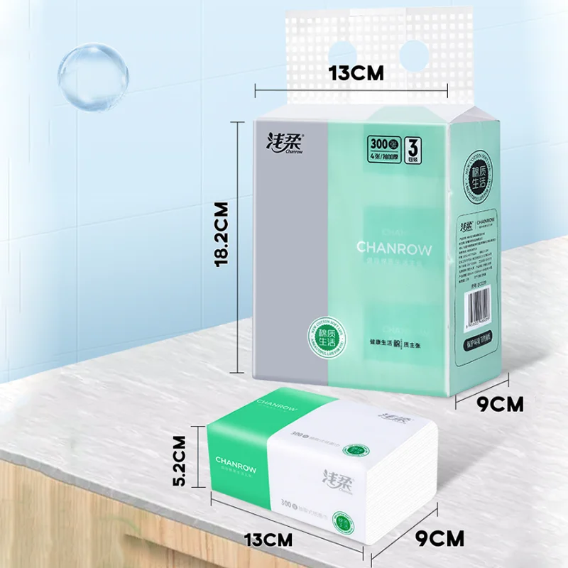 Clean soft tissue household large package whole box Face wet water 3 packs 300 tissue toilet paper