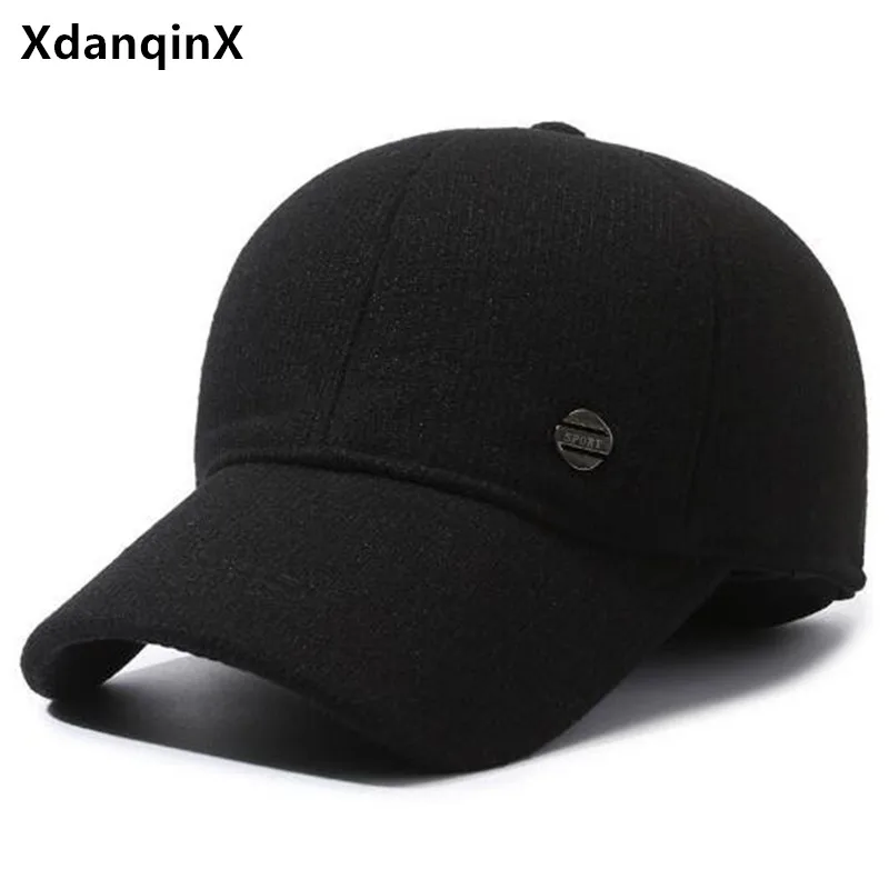 

Winter Plush Thickened Coldproof Earmuffs Hats For Men Warm Baseball Caps Cycling Cap Golf Cap Dad's Cotton Hat Bone Men's Cap