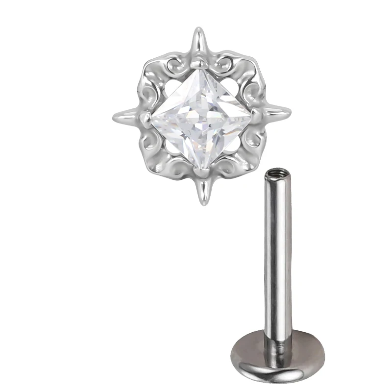 Titanium Ear Studs Piercing Half Sun and Star Lip Stud Earrings