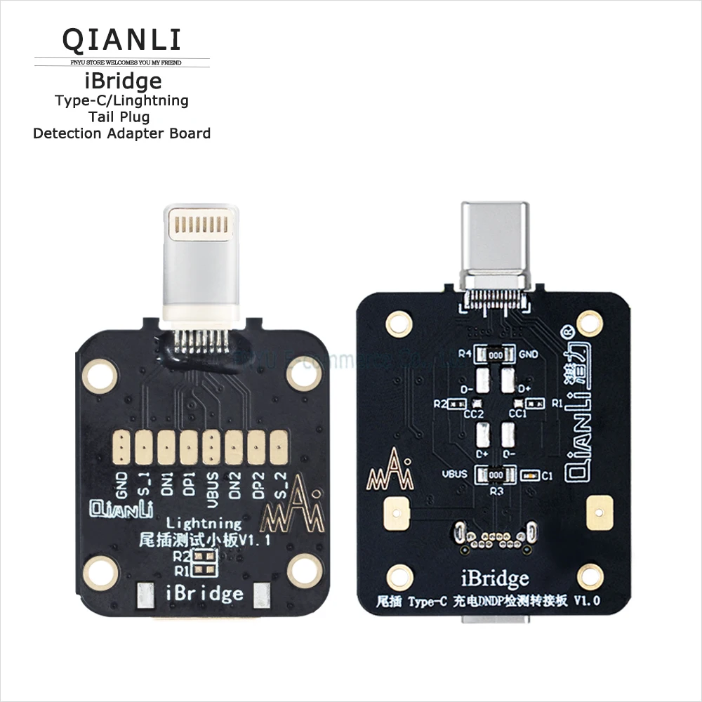 

QIANLI IBridge Tail Plug Tester Type-C Charging DNDP Detection Epitaxial Board Linghtning Fault Analysis Data Capture Accessory