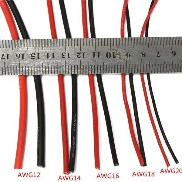 High Temperature Silicone Wire Cable AWG 12 14 16 18 20 Soft Flexible Tinned Copper Cable for RC Model Battery ESC Drone FPV