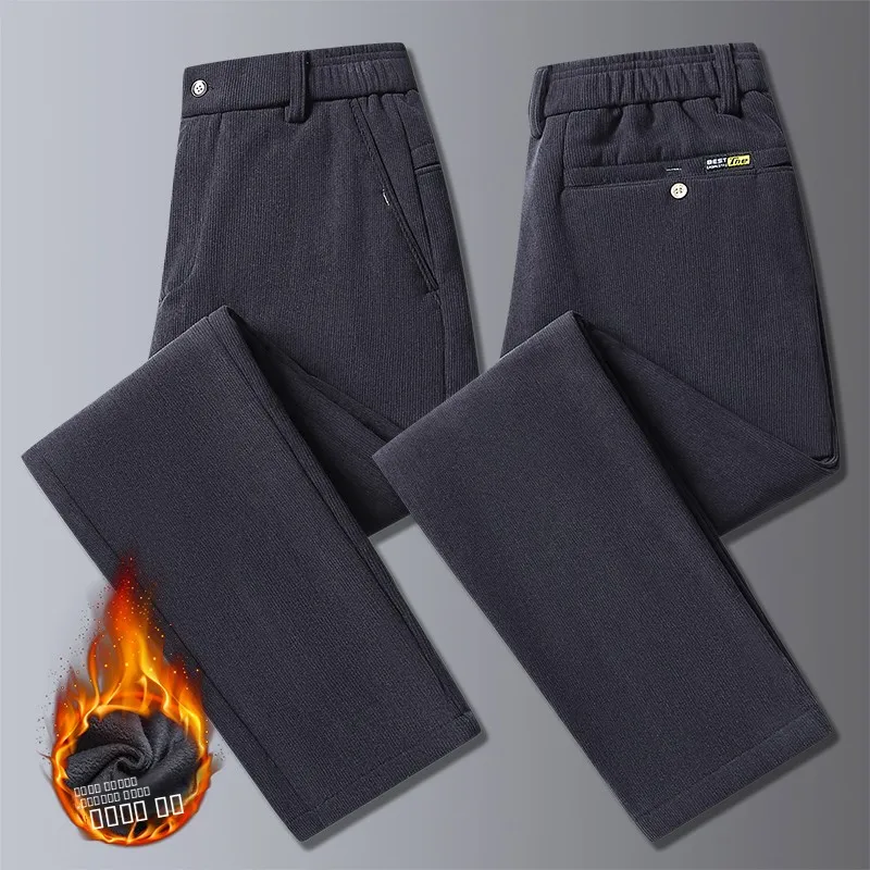 

Утепленные прямые брюки с эластичным поясом для повседневной носки и занятий спортом, длинные, для осени и зимы, теплые, в городском стиле