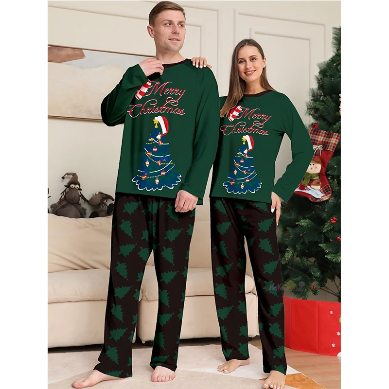 Christmas Family Pajamas Clothes Adult Kid 2025 News Matching Outfits Set Baby Rompers Casual Sleepwear Xmas Family Look Pyjamas