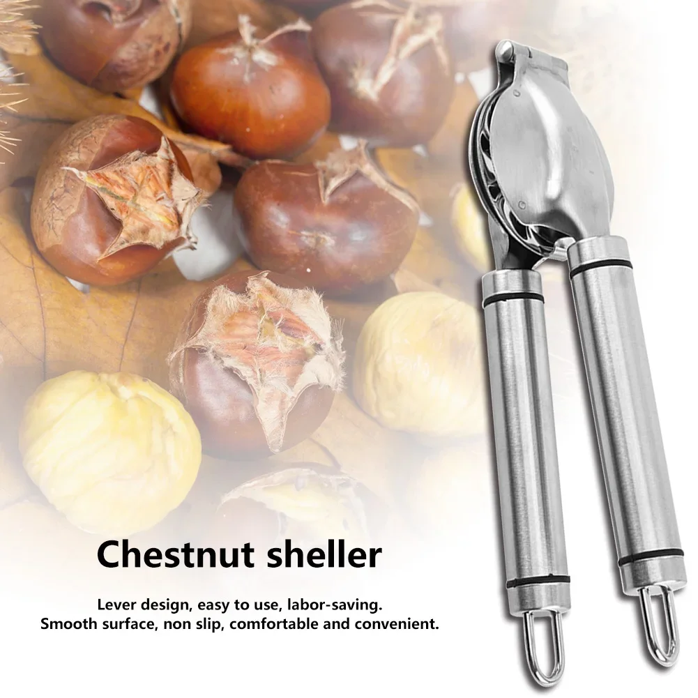 Stainless Steel 2 in 1 Quick Chestnut Clip Walnut Pliers Metal Nut Cracker Sheller Nut Opener Kitchen Tools Cutter Gadgets