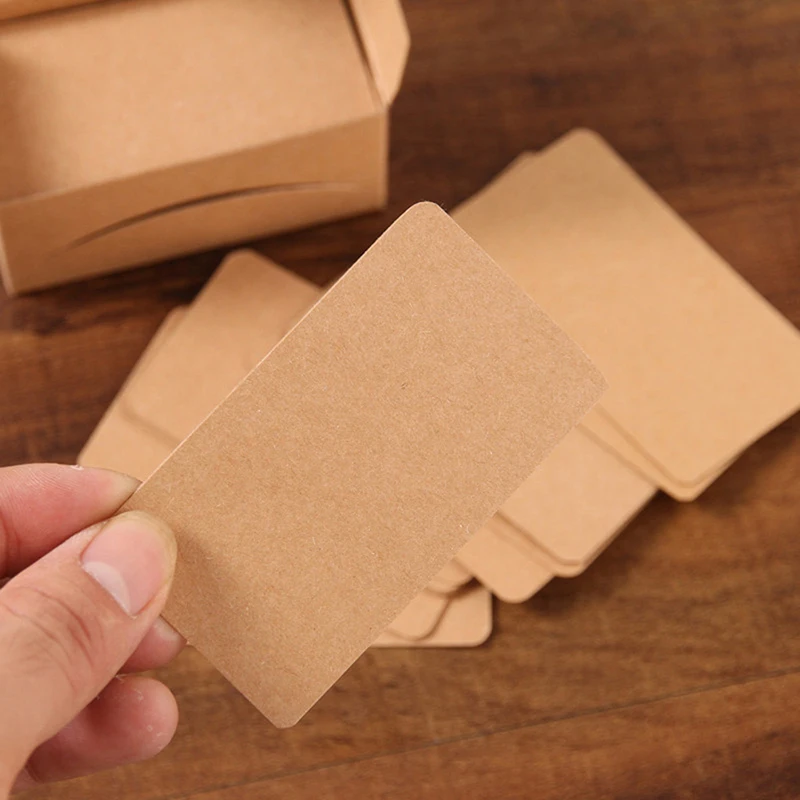 100Pcs/lot Kraft Paper Card 4.5*8cm Blank Card For Business Cards Blank Card For Message Book Name Blank Cards Office Notepads