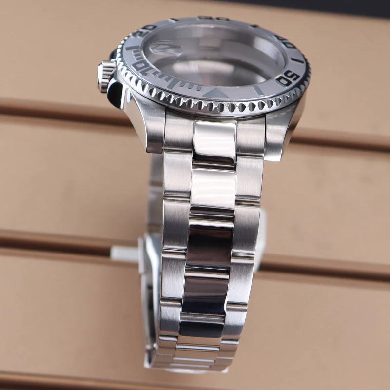 40 mm mechanische Automatikuhr mit Metallgehäuse und Armband für Yacht-master für Seiko Mod NH35 NH36 NH34 4R35 Uhrwerk 28,5 mm Zifferblatt Saphir – Detail 4