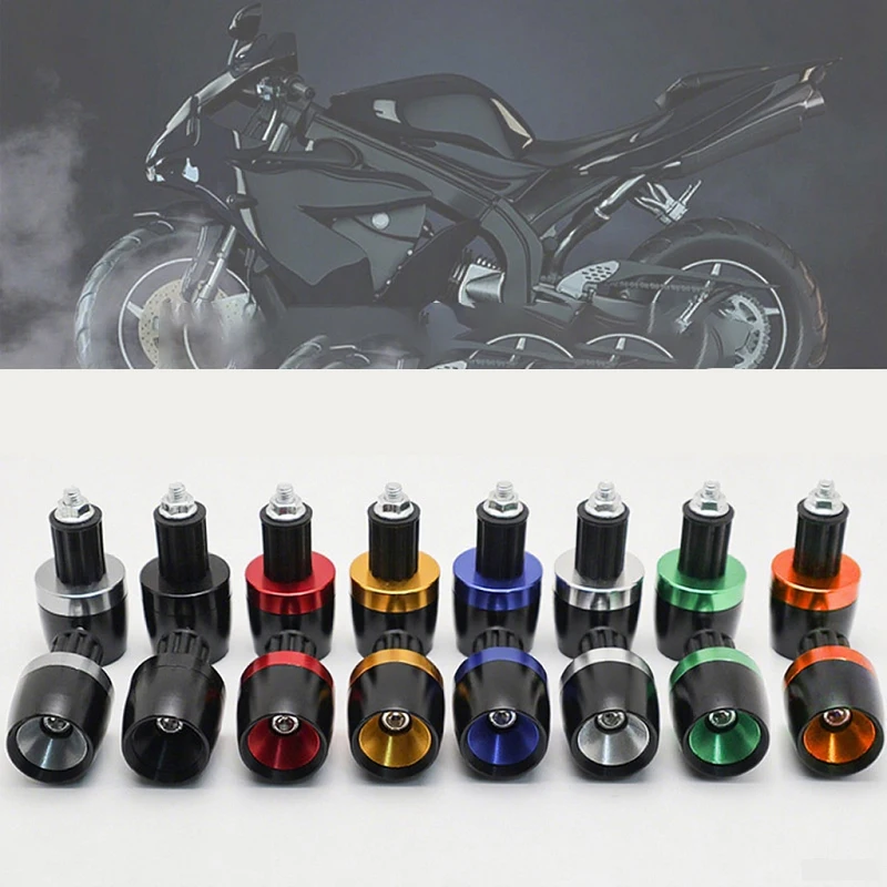 1 Pair Universal Motorcycle Handle Bar Ends Grips CNC Metal Handlebar Counterweight Plug Slider Motor Bike Grips Accessories image 6