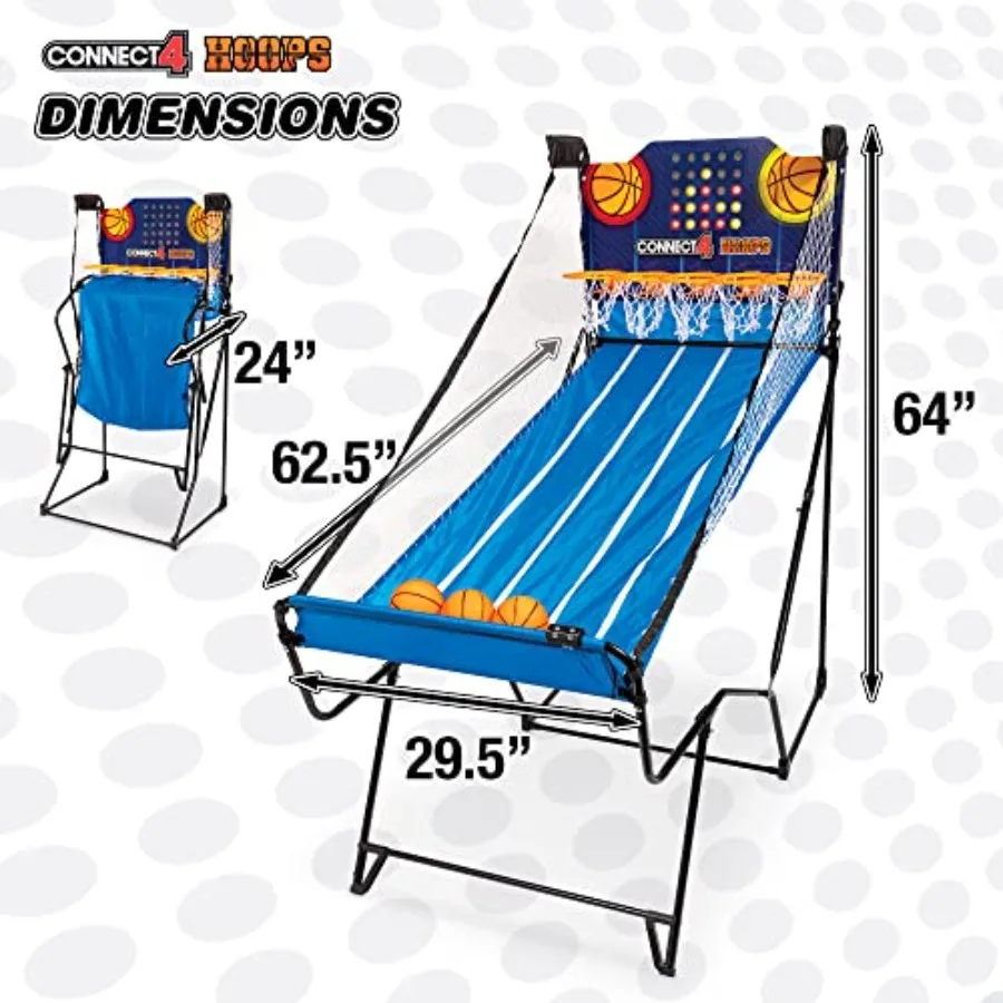 EastPoint Connect4 Hoops Basketball Hoop Game, Blue, Medium: 4-In-A-Row Strategy Play, Automatic LED Scoring, Inflation Pump In - view 5