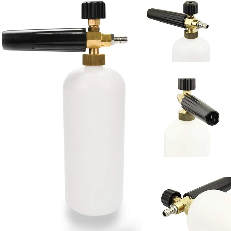 Foam Cannon With 1/4 Inch Quick Connector For Pressure Washer And 1L Bottle, Quick Release (Up To 3200 PSI)