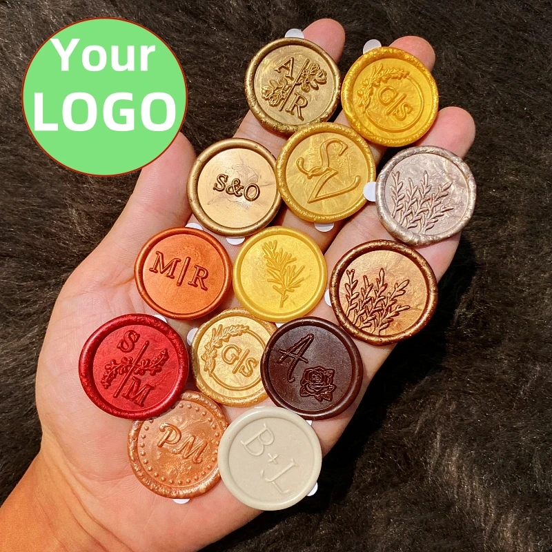 

Custom Wedding Wax Seal Stickers,Personalized Logo Seals Stamps With Backing Self-Adhesive Tape for Cards,DIY Handmade Wax Seals