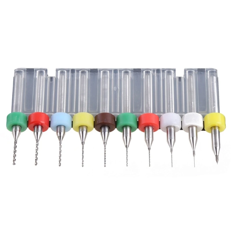 A2UD 10 Uds. Juego microbrocas carburo para placa circuito impresión PCB 0,1mm a 1,0mm