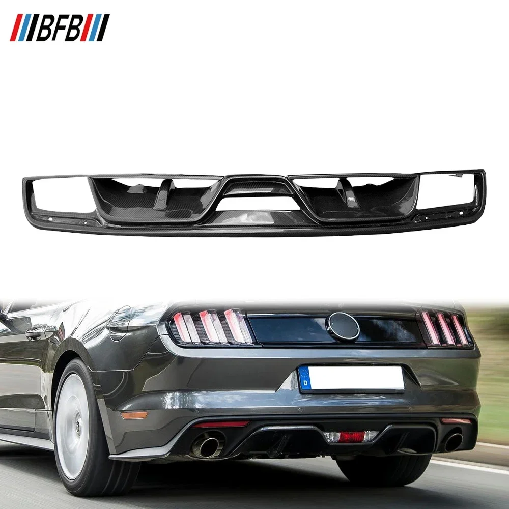 

BFB For Ford Mustang 2015 Dry Carbon Fiber Rear Lip Carbon Fiber Rear Bumper Diffuser Quad Tips