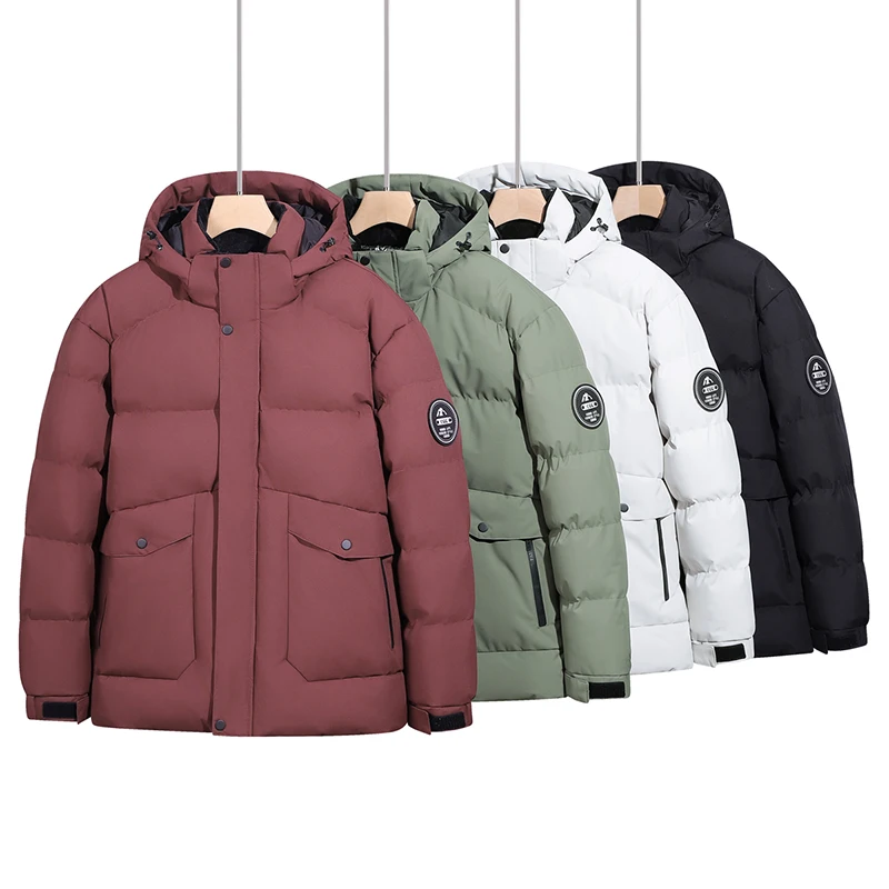 

Men Outerwear Sportswear Puffer Thick Warm Snow Coat Men Winter Cotton Jacket Warm Comfortable Padded Thickened Jackets Parkas