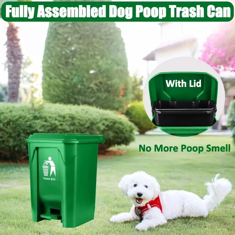 Outdoor Dog Poop Trash Can, Dog Waste Trash Can Pet Waste Container for Dog Poop Garden Yard Home