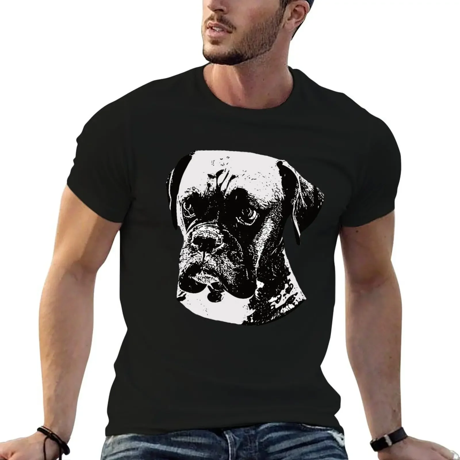 Boxer Face T-Shirt aesthetic clothes summer clothes Short sleeve tee men