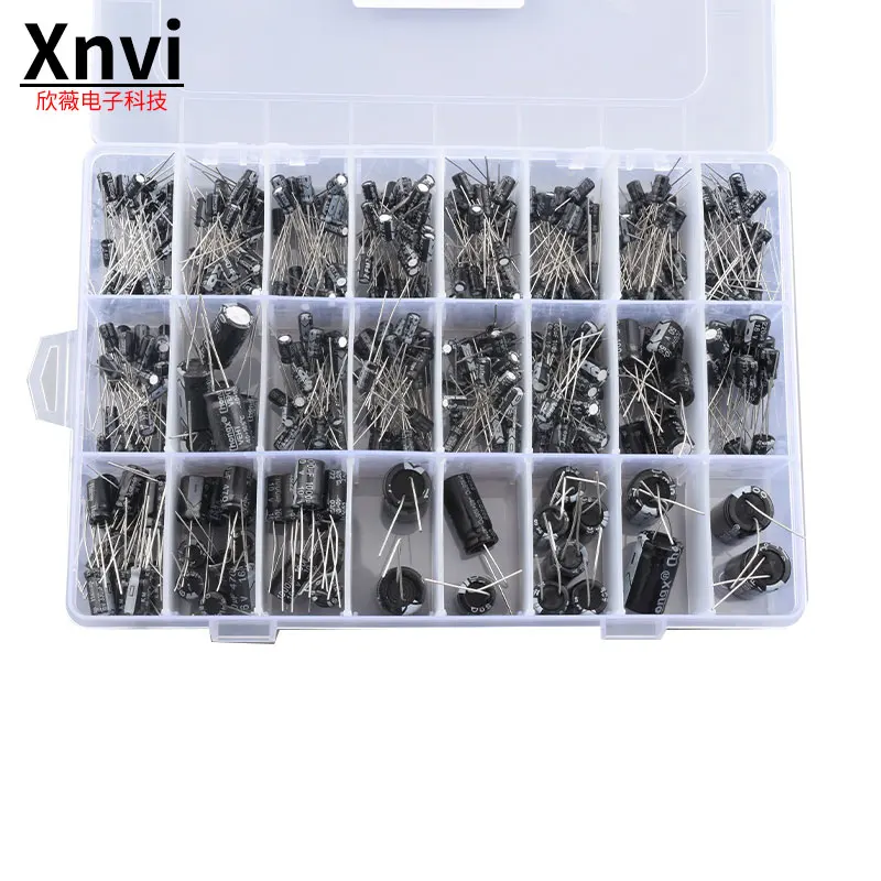 

480 шт./лот, 15 значений, 10 В, 16 В, 25 В, 50 В, 0,1 мкФ-220 мкФ, 0,22 мкФ, 2,2 мкФ, 100 мкФ, набор радиальных конденсаторов, комплект электролитических конденсаторов