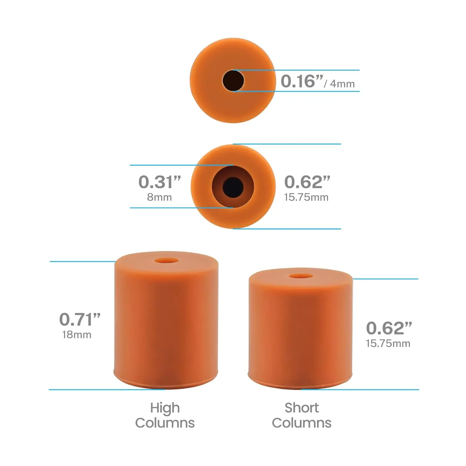 3D Printer Heatbed Leveling Heat-Resistant Silicone Leveling Column Leveling Spring Replacement for Ender 3/3S/3Pro/V2 CR10