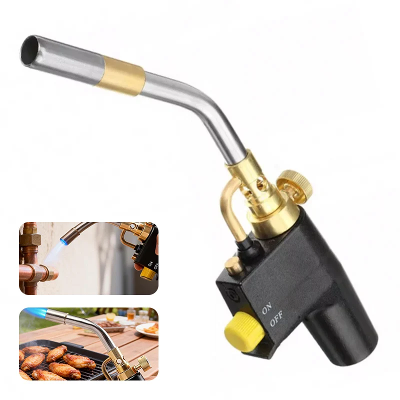 MAPP Propane Gas Welding Torch for Soldering Brazing Plumbing BBQ Cooking DIY Gas Burner Tool Heating Blow Torch