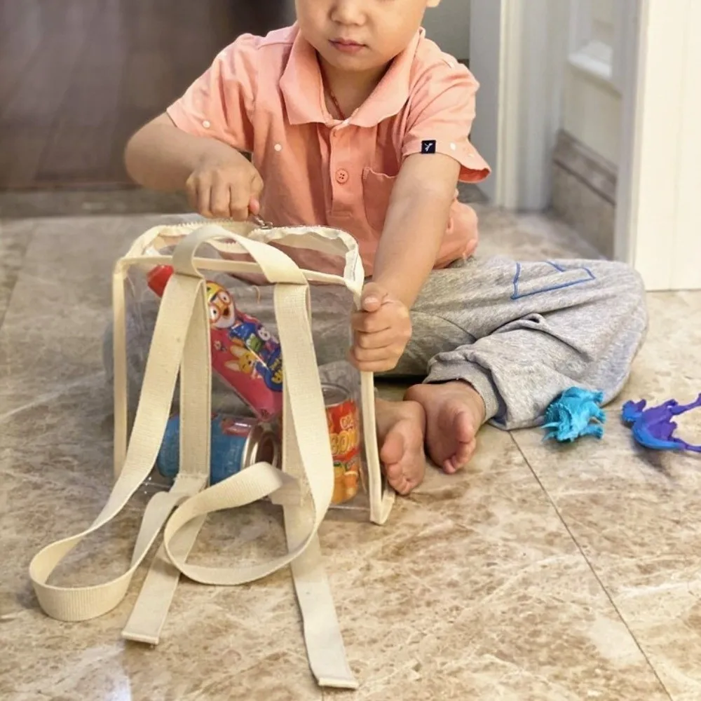 

PVC Organizer Clear Backpack Visible Zipper Swimming Storage Bags Large Capacity Ins Style Beach Waterproof Backpack