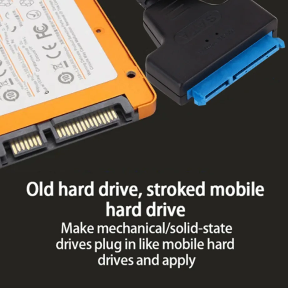 Grwibeou USB 3.0 To SATA Easy Drive Line Desktop Hard Drive Line Notebook Hard Drive Read Data High Drive Speed Universal For PC