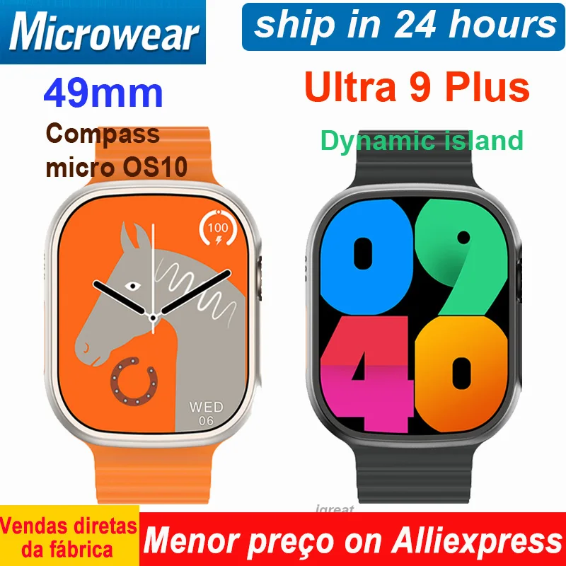 HOT U9 Plus SmartWatch 9 plus NFC Compass For Men Series 9 Max NFC Waterproof Smart Watch