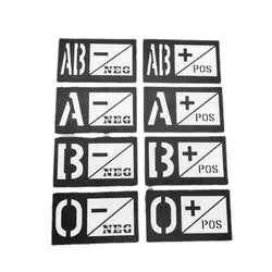 Universal Blood Type PVC Patch for Tactical Gear ABO POS NEG Hard Plastic Tag Big Plat Hook&loop Badge Backpack Strap Attachment