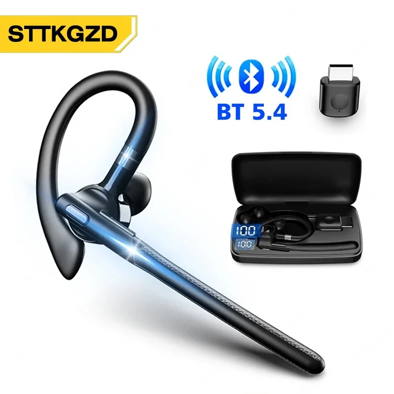 Auriculares Inalámbricos con Micrófono Dual, Auriculares Bluetooth con Cancelación de Ruido ENC, Manos Libres, Auriculares para Negocios, Conducción