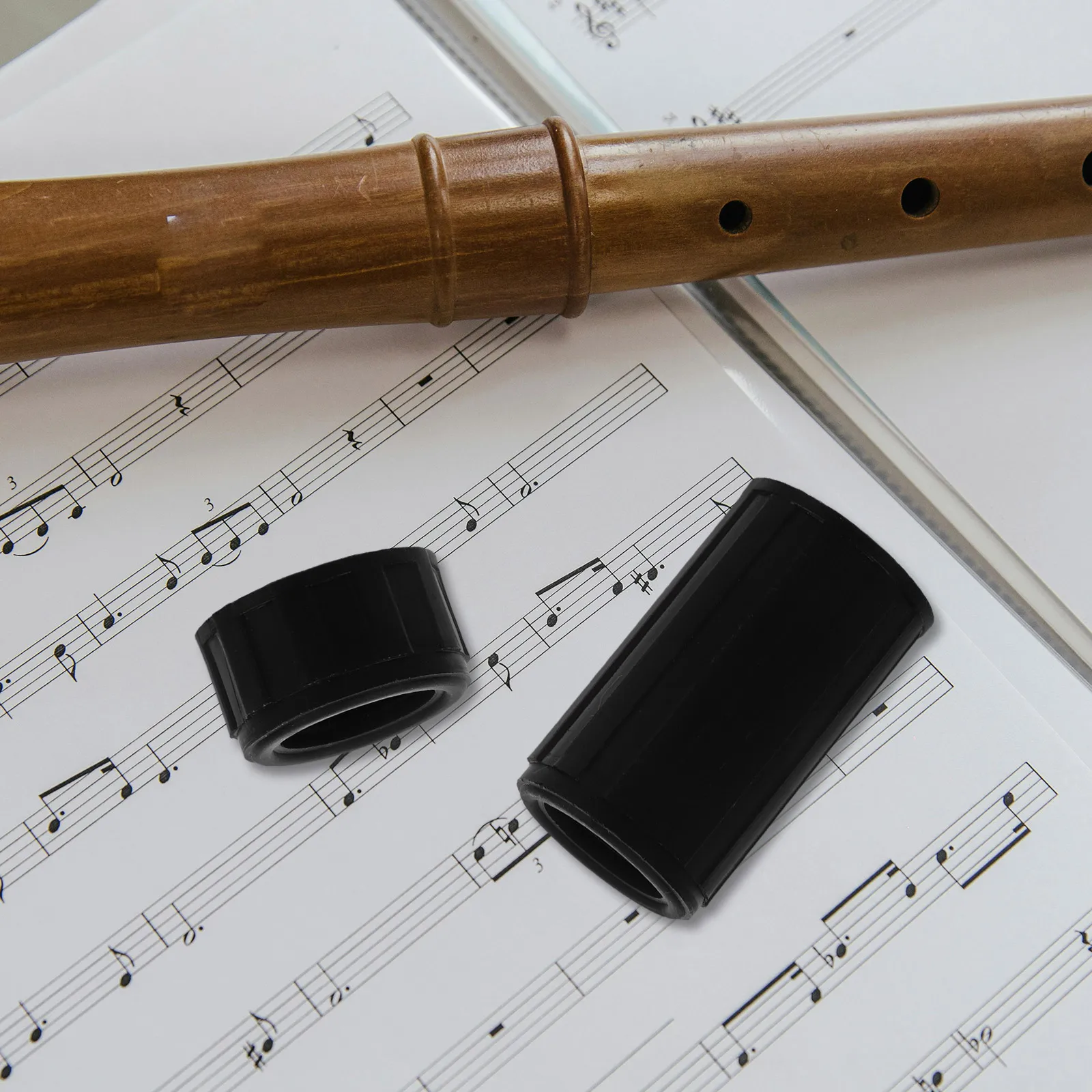 

3 set Flute Interface Cover Lightweight Plastic Protection Sleeve Black 3 Sets Accessory Socket Practical Texture Fit Secure