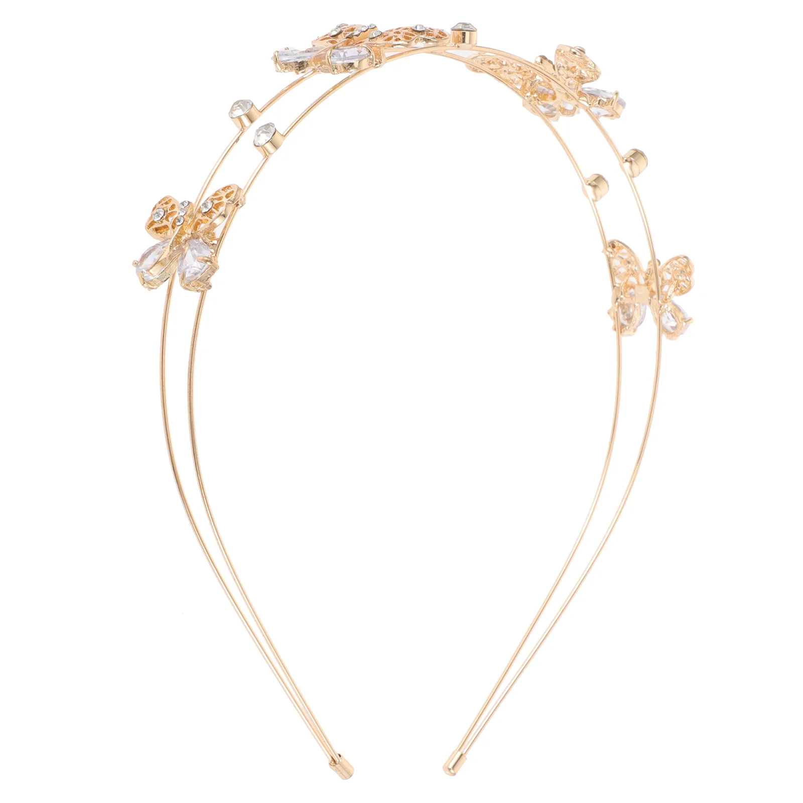 

Band Headband Bands Zinc Alloy Headdress Rhinestones Golden Women's Bridal Hair Accessories