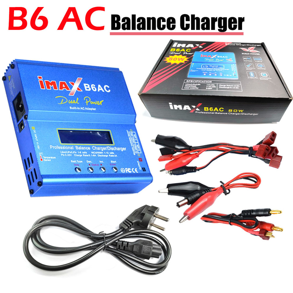  IMAX B6AC LiPo battery balance charger 100~240V Dual Power AC adapter For Li-ion/LiPo/LiFe 1-6 cells and Ni-Cd/NiMH 1 -15 cells 