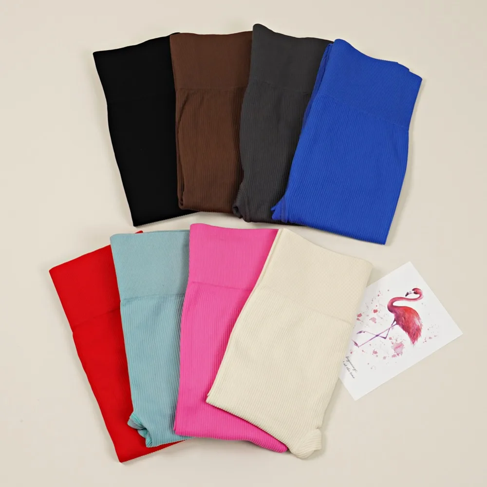 STOUREG Pantaloni da yoga da donna filettati in tinta unita senza cuciture, pantaloni attillati casual a vita alta, pantaloni da corsa e fitness all'aperto