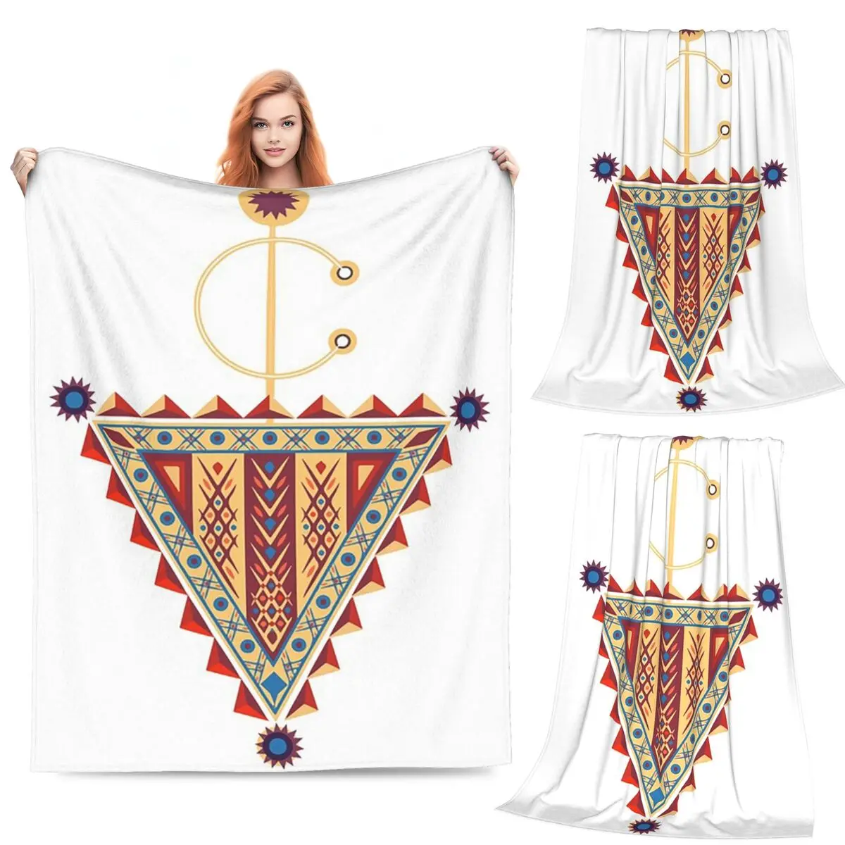 

Amazigh Tazerzit эмблема марокканских берберских одеял, флисовое одеяло для дивана, супер мягкое одеяло для домашнего офиса, покрывало