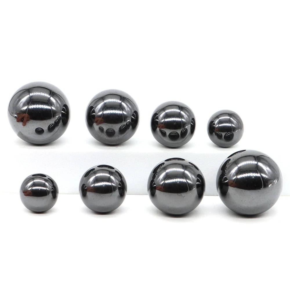 

4 Size Hematite Balls Natural Stone Reiki Healing Mineral Specimen Globe Chakra Feng Shui Energy massage Sphere Home Decoration