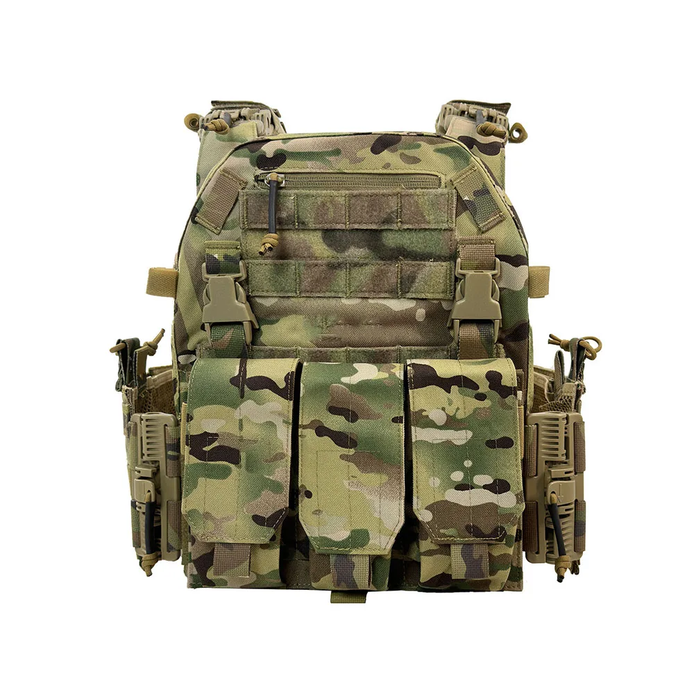 Tactical 6094K Hunting Vest Combat Plate Carrier Protective Molle Vest with Triple Magazine Pouch for 5.56 7.62 Magazine