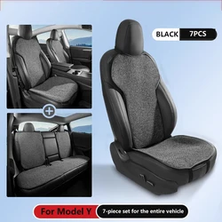 Per Tesla Model Y/Model 3/2024 M3 cuscino coprisedile in lino quattro stagioni sedile traspirante e confortevole accessori interni per auto