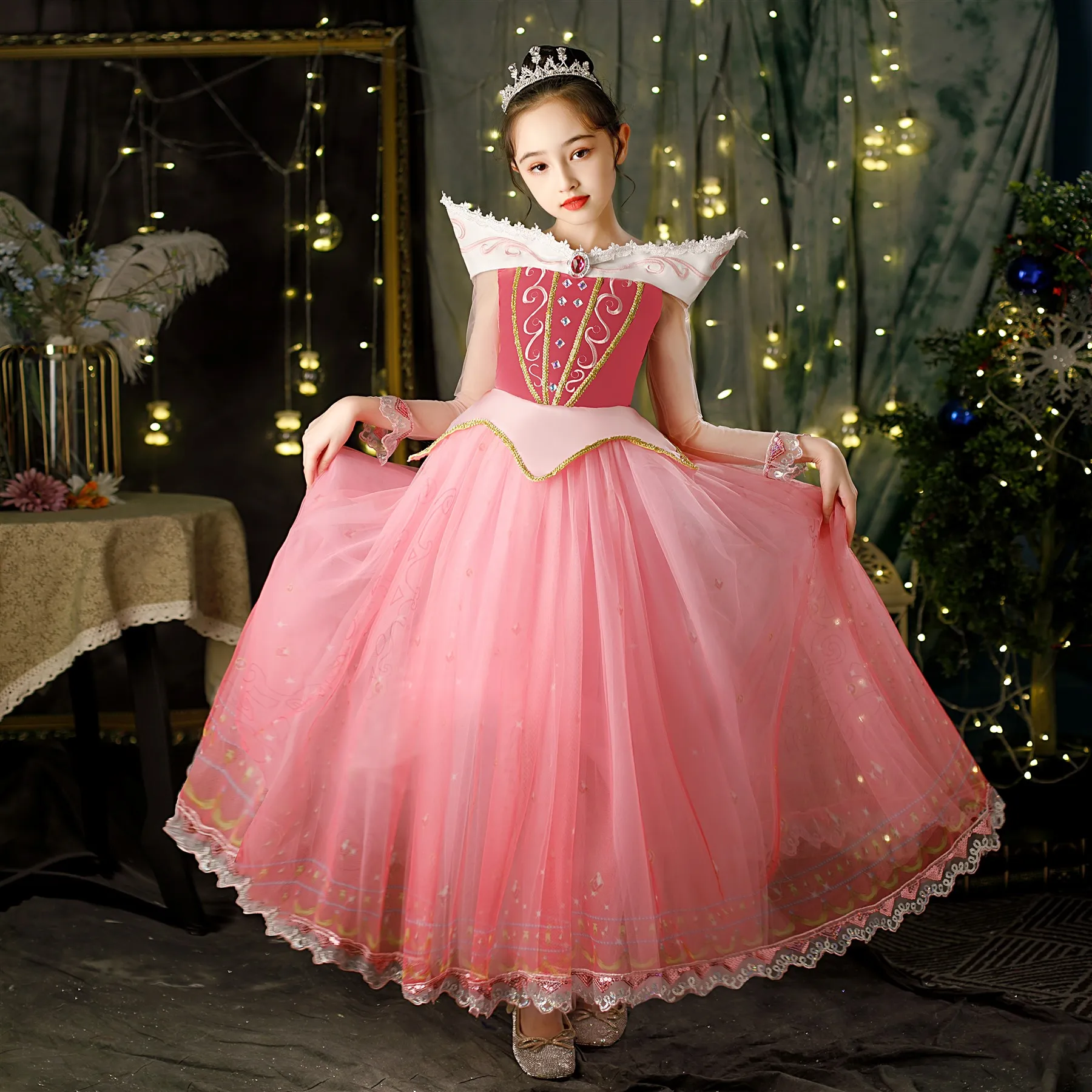 

Ruifglasb Fashion Princess Sleeping Beauty dresses Girls Kids Fancy Aurora Dress Children Party Costume Clothes 2-10Y