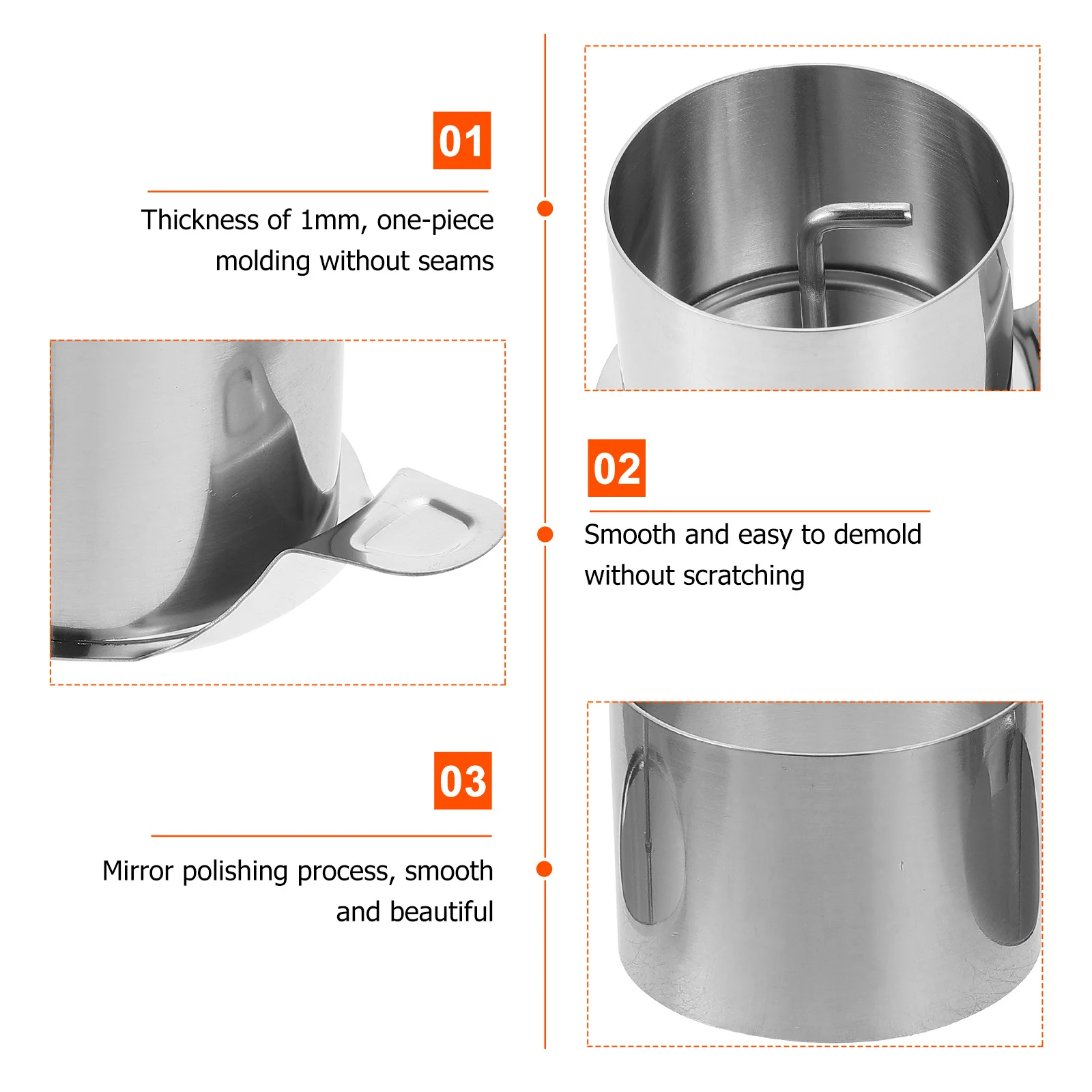 

1Set Rice Ball Mold Stainless Steel Reusable Baking Supplies Creative DIY Cake Mousse Mold Dessert Tools Cake Baking Tools