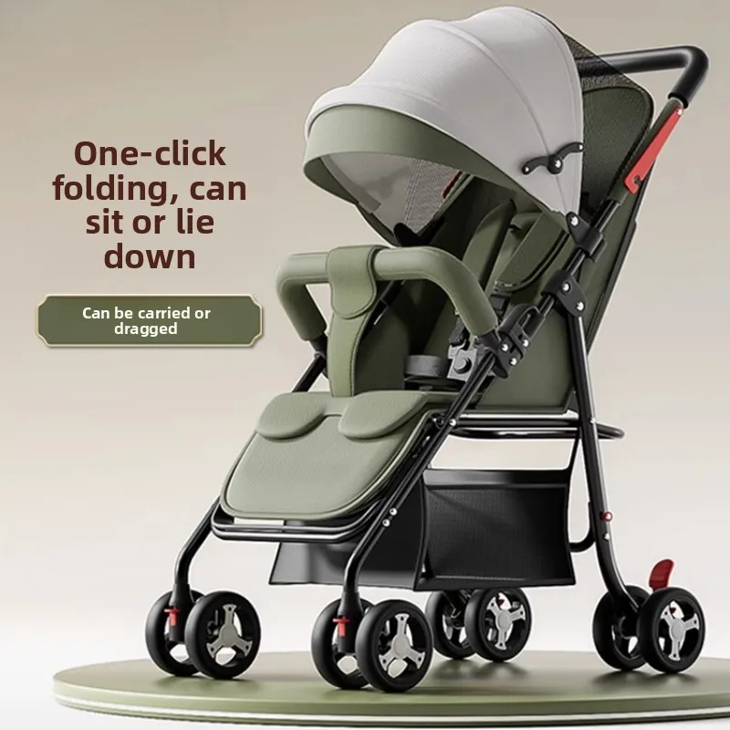 

Stroller can sit and lie for 0 to 3 years old baby stroller light folding baby walking artifact 2025 children's handcart