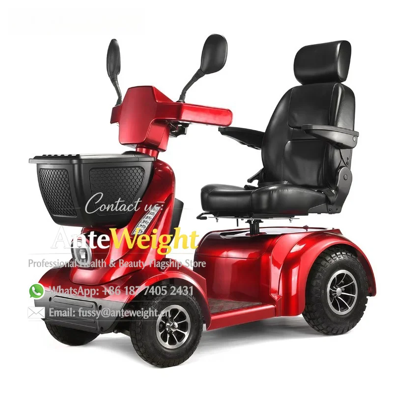

Electric 4 Wheel Mobility Scooter for Elderly Users, Foldable Design for Home and Community Use