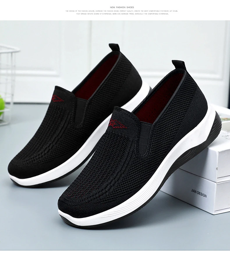 Women\'s Shoes Soft Sole Cloth Shoes Large Women Casual Mesh Shoes Autumn Slip on Sneakers Women\'s Vulcanized Shoe Zapatos Mujer