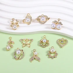 10Pcs Mixed Lovely Heart Charms Pearl Butterfly Charms for Earrings Bracelet Necklace Pendant DIY Jewelry Accessories Wholesale