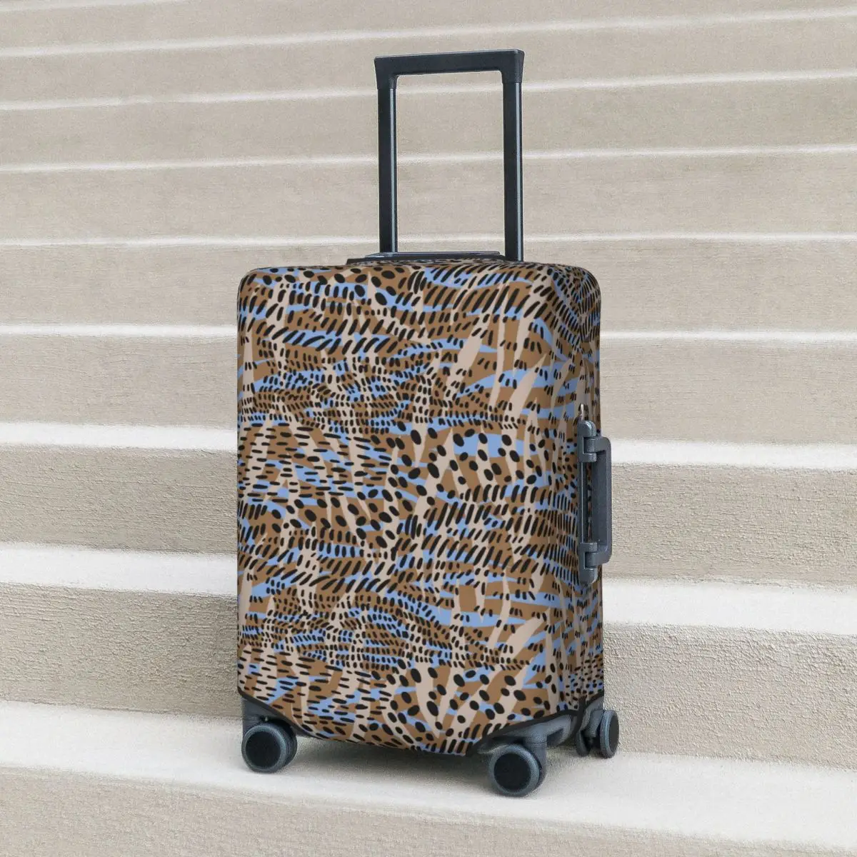 

Leopard Print Suitcase Cover Simple Striped Zebra Cruise Trip Protection Vacation Fun Luggage Case Xmas Gift