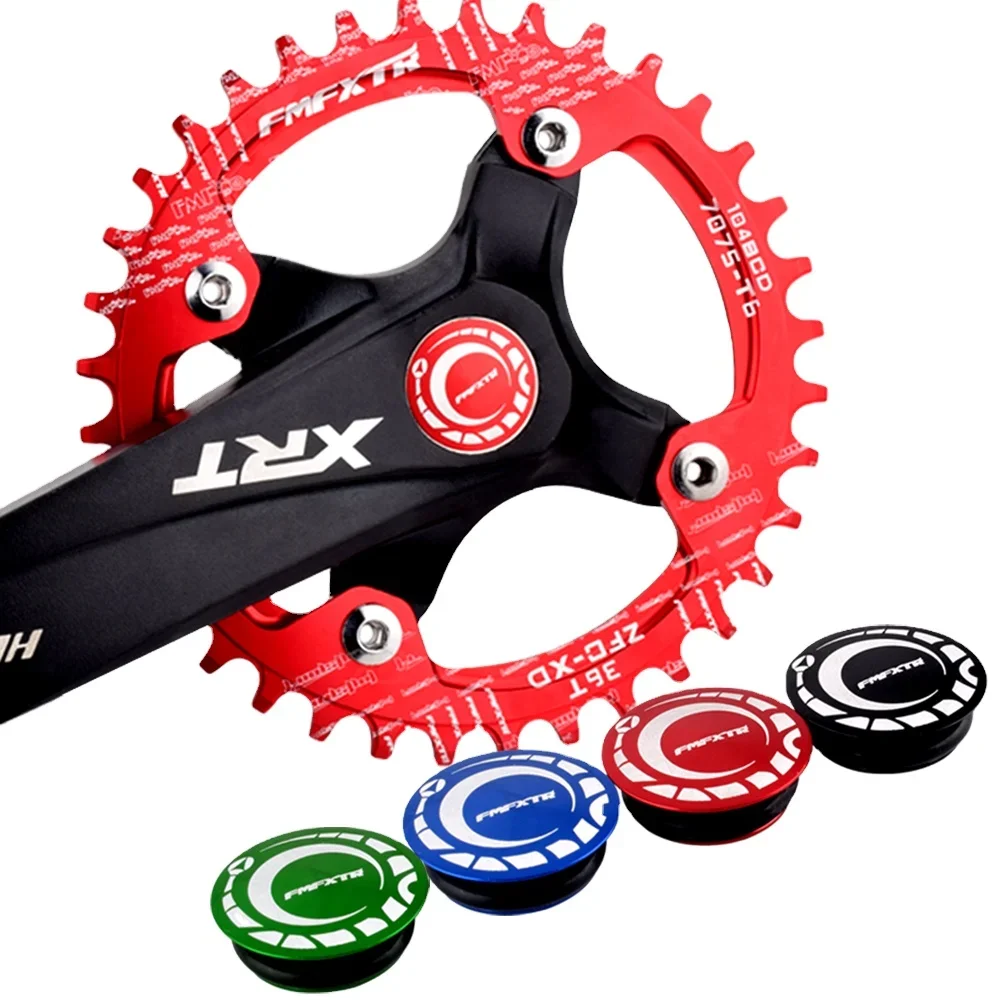 FMFXTR Mountain Bike Hollow Integrated Crankset Dust Cover, Center Shaft CNC Crank Cover Plug BB Aluminum Alloy 24-32T CN;GUA /