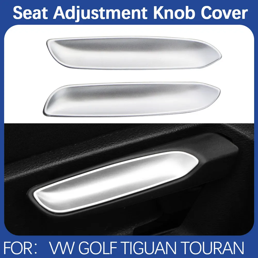 2Pcs Chrome Car Seat Adjustment Knob Wrench Cover Trim Sticker for Volkwagen VW Golf MK7 7.5 Tiguan MK2 Touran T-ROC Accessories