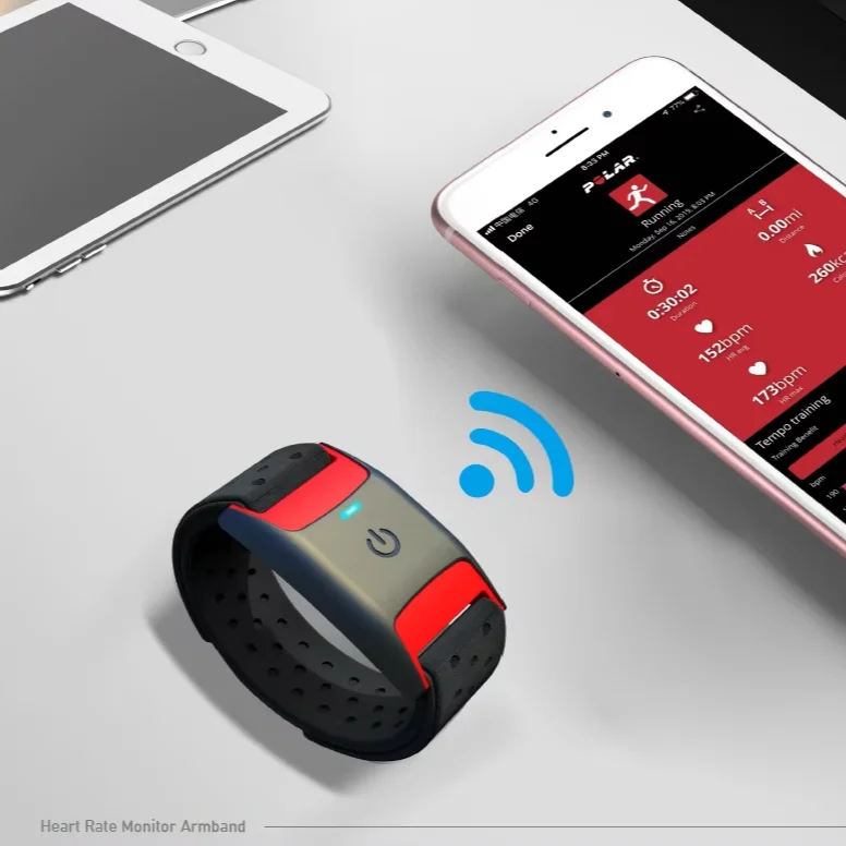 high-accuracy-bluetooth50-ant-wireless-ip67-waterproof-real-time-heart-rate-monitor-armband-15in-display-sdk