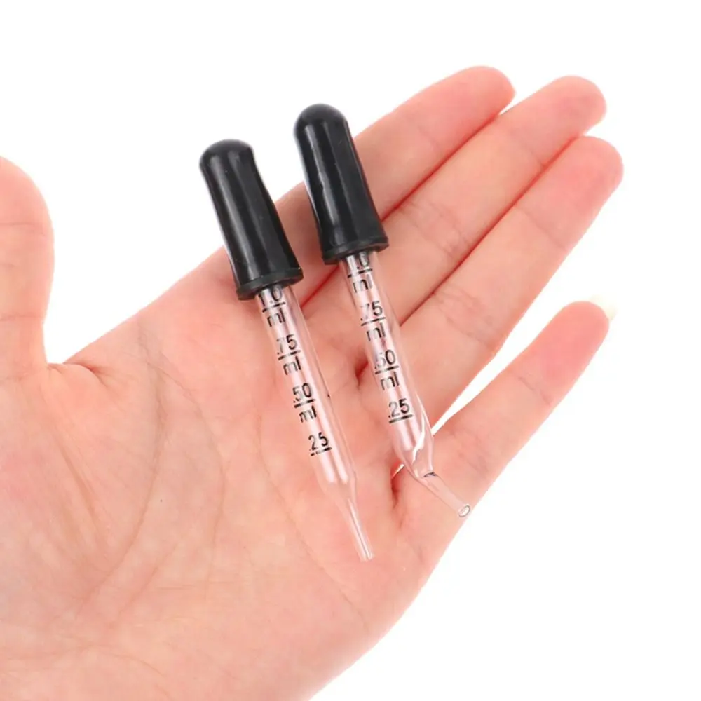 7Pcs Glass Scale Dropper Rubber Head Scale Pipette Dropper Essential Oil Bottle Straw Multi-purpose Droppers for School Home