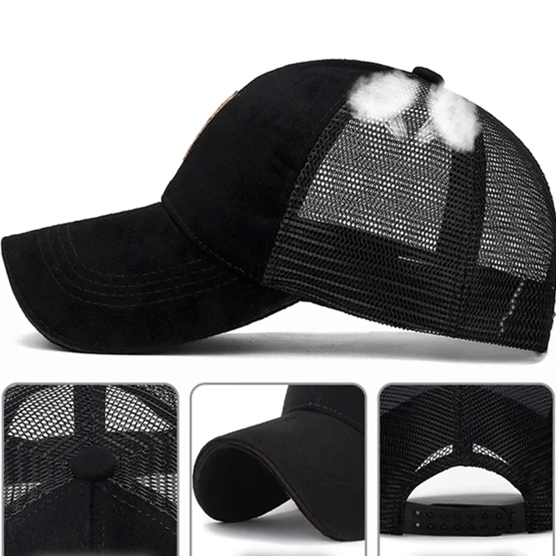 Unisex Summer Outdoor Anti-UV Sunhat Cool Breathable Mesh Cotton Baseball Cap Hip Hop Tennis Golf Regulowana czapka sportowa 7 kolorów