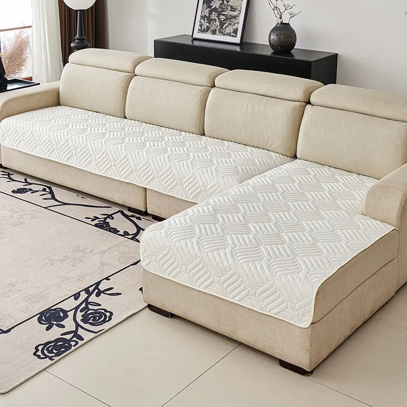 Ultrasonic Quilted Sofa Cover Pad Waterproof Anti-slip Sofa Seat Mat Washable Dog Cat Kid Pet Couch Cushion Cover for Home Decor
